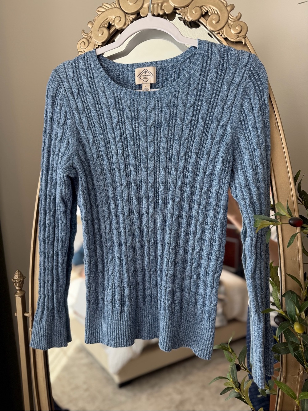 Cozy Cable Knit Crewneck Sweater - St. John’s Bay - Picture 1 of 2